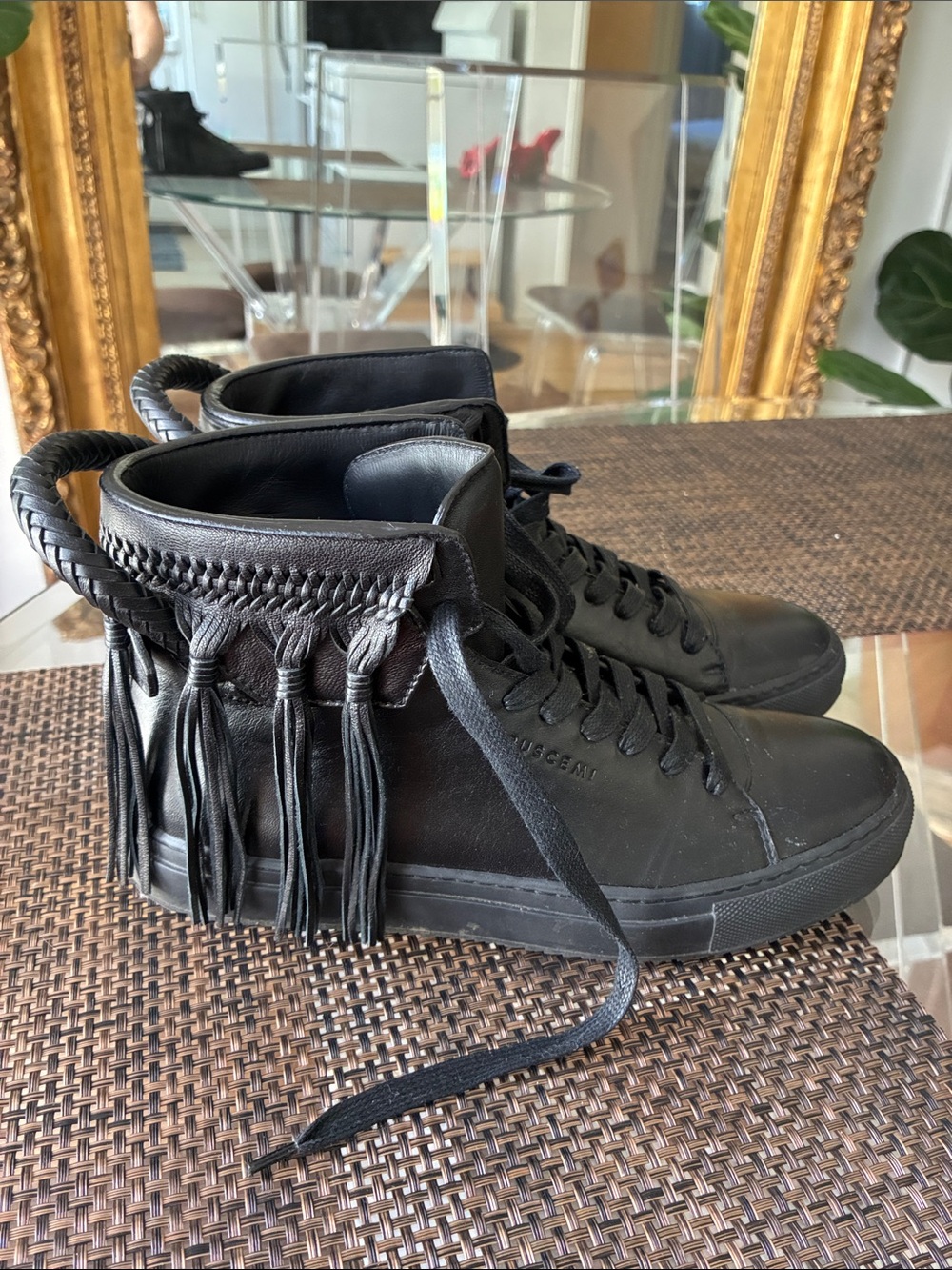 Buscemi Black High-Top Leather Sneakers women’s size 38